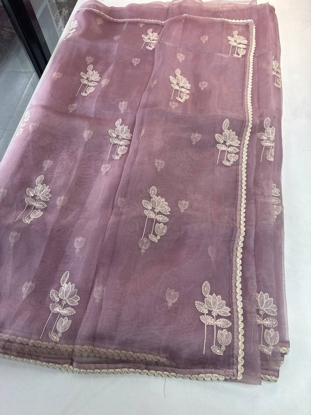 Glass Organza Saree/ CW666