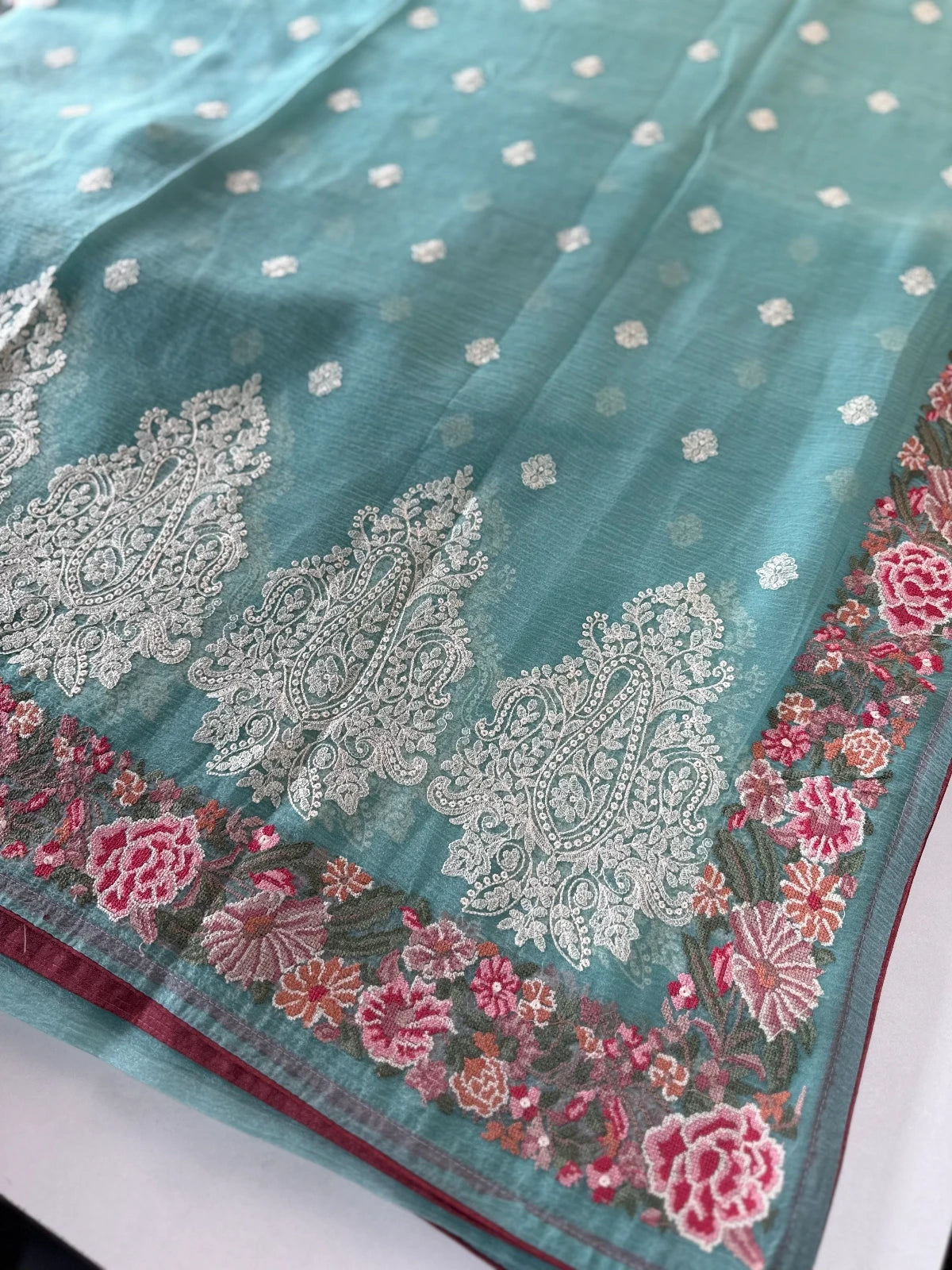 Crushed crape saree /SC222