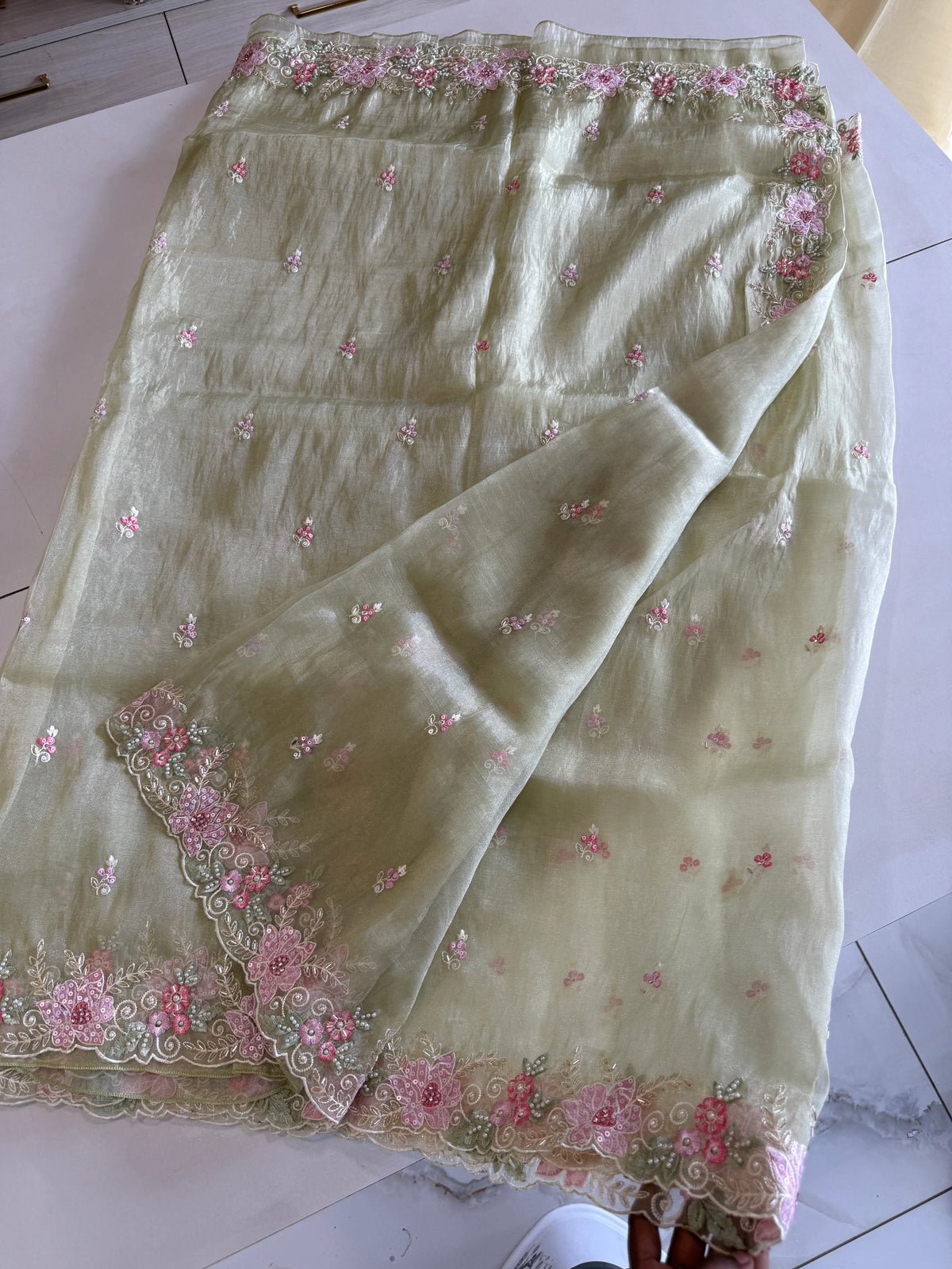 Korean organza saree/ HW595