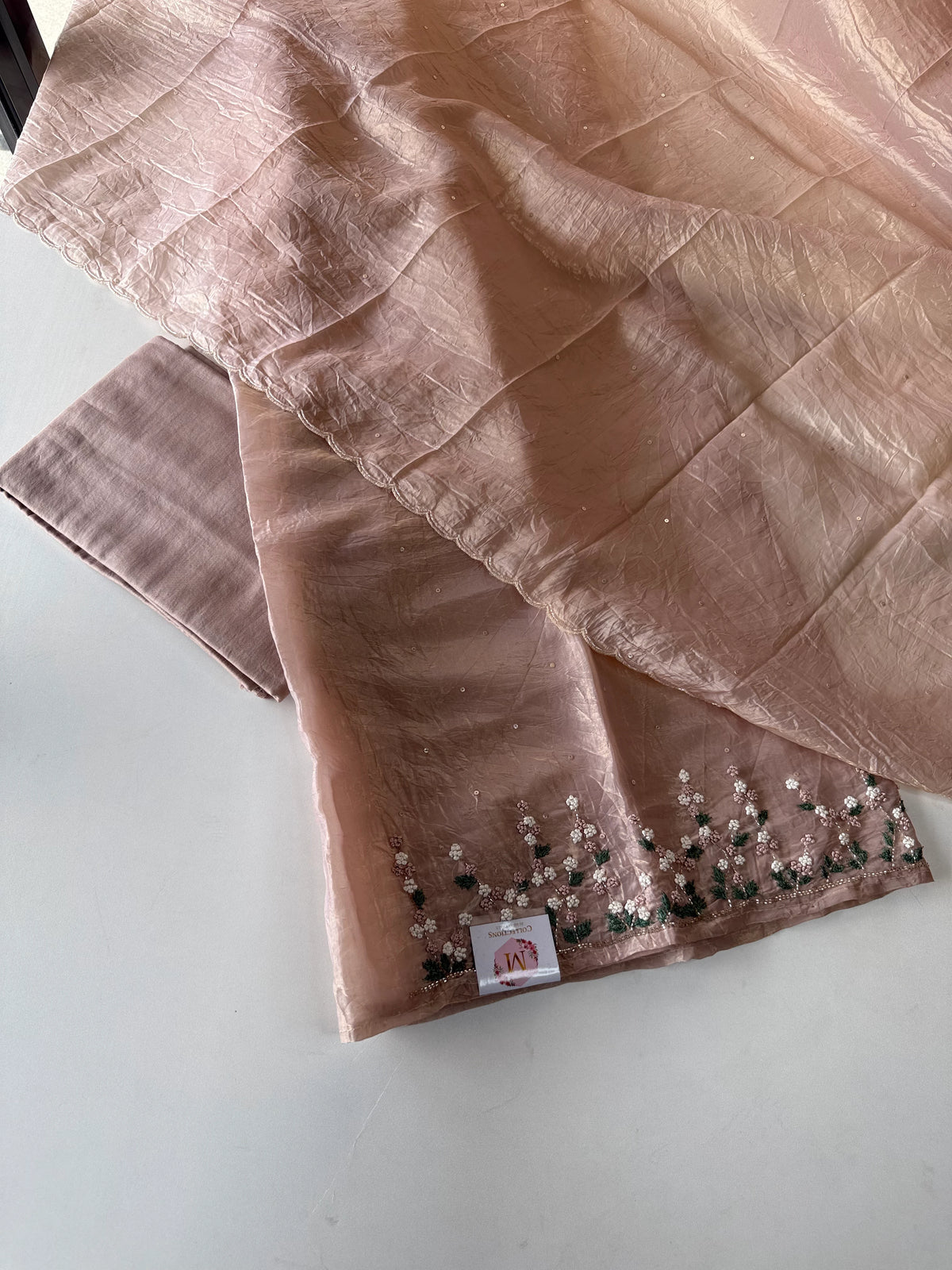 Crushed organza unstitched salwar set /US168