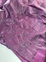 Crushed crape saree/HW324