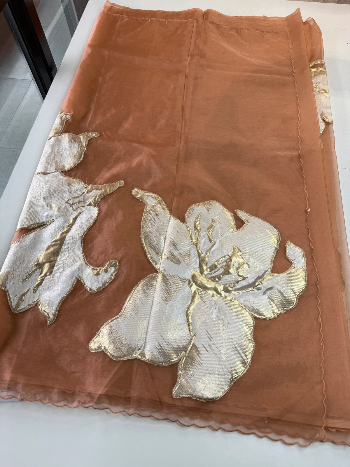 Soft oragnza saree/LK50