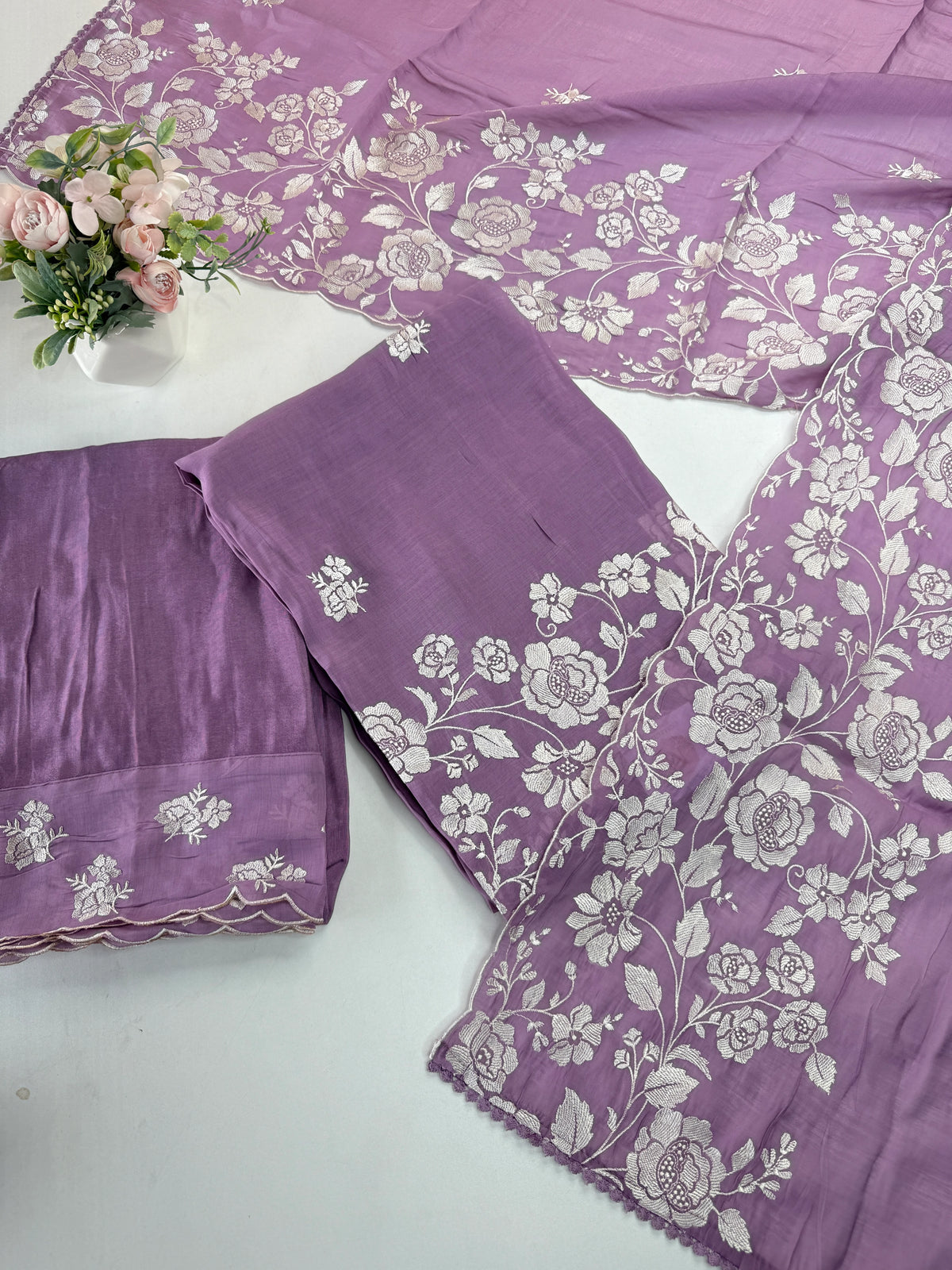 Soft Chanderi unstitched salwar set / NC159