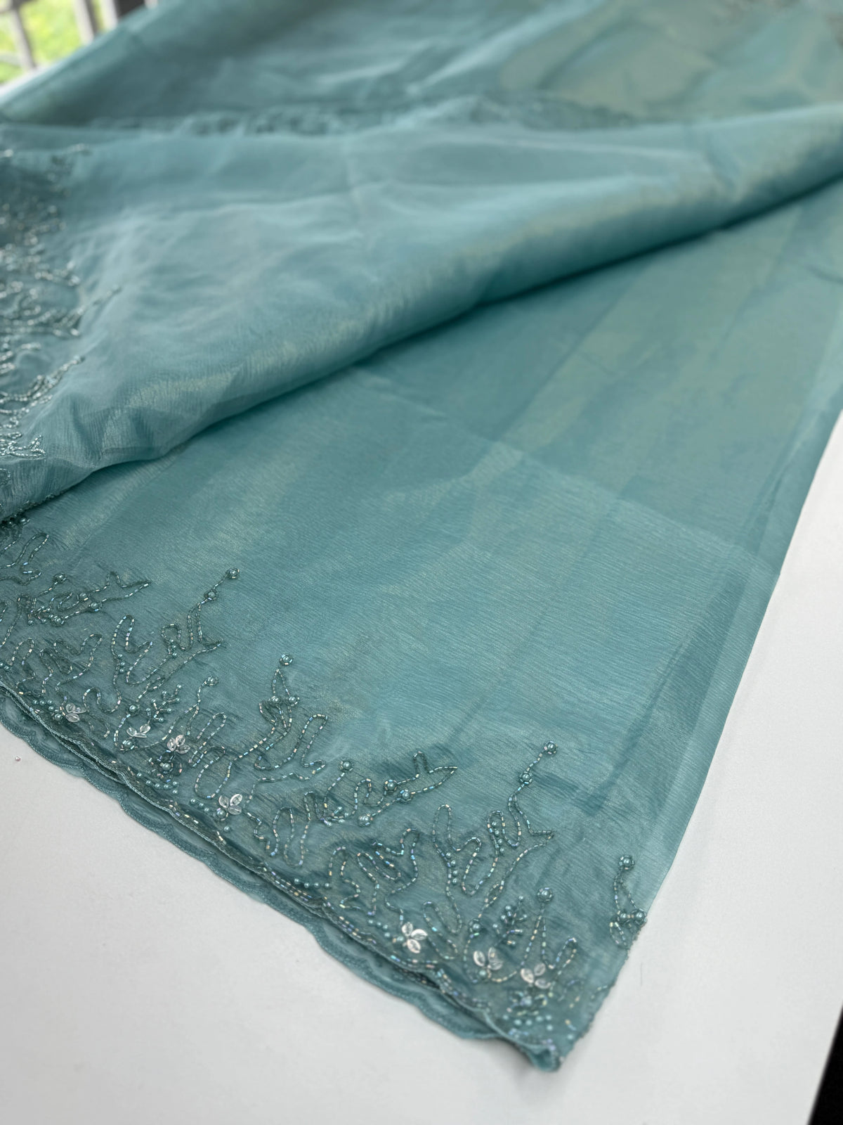 Crushed organza saree/HW344