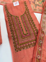 Tissue linen blended unstitched salwar set / C72