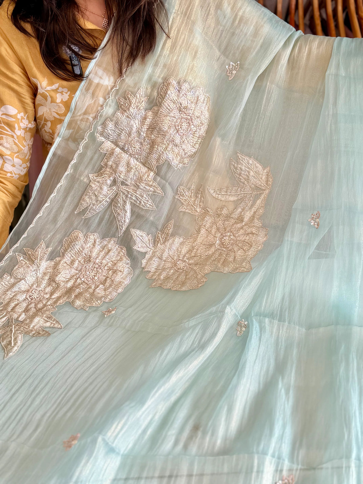Crushed Organza Saree/ AM118