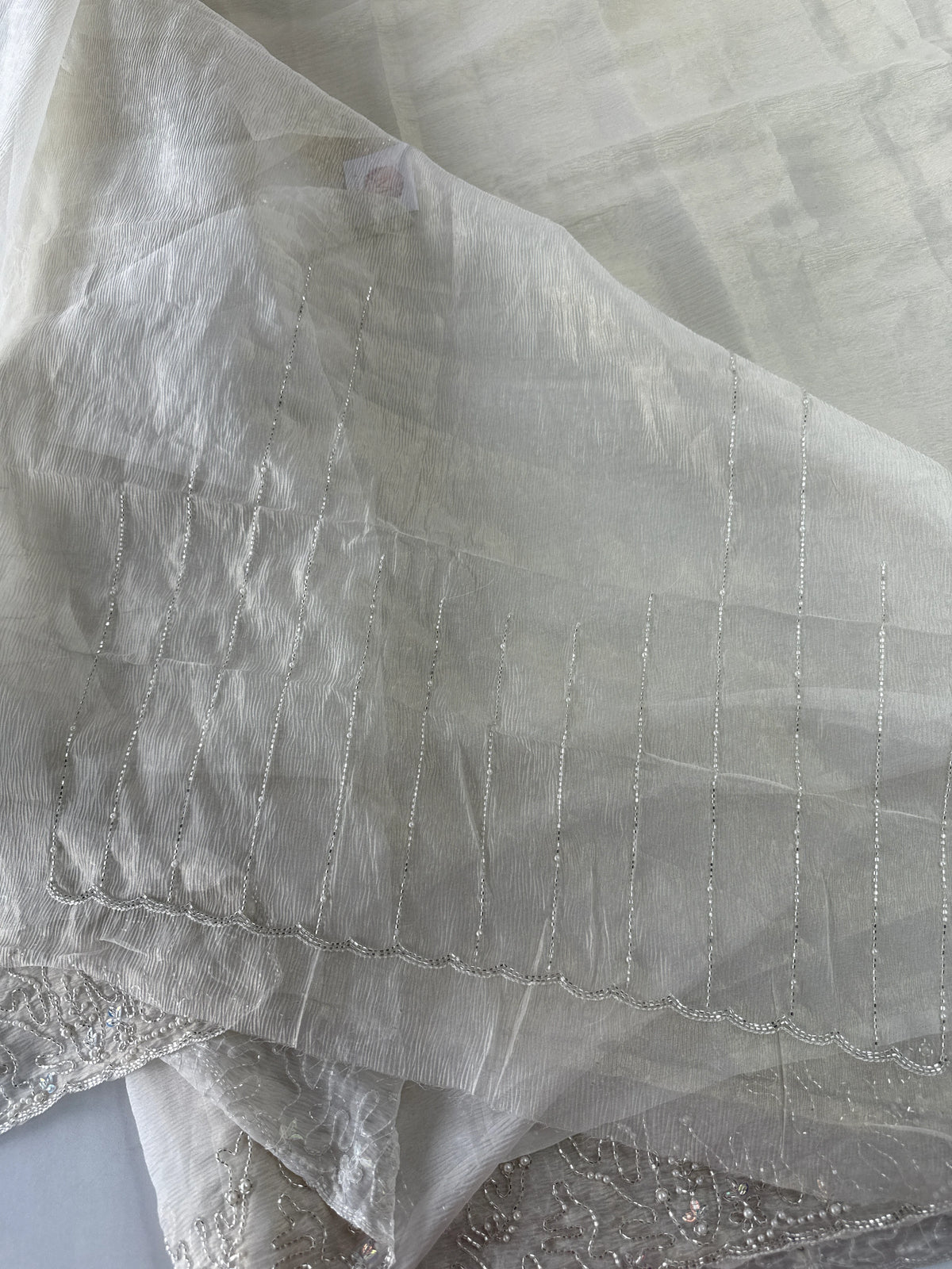 Crushed organza saree/HW344
