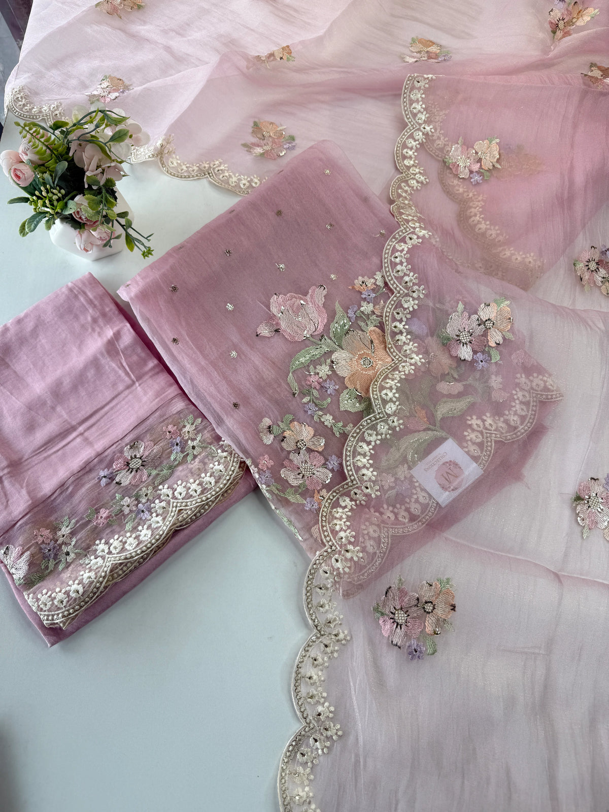 Premium Organza unstitched salwar set /U5509