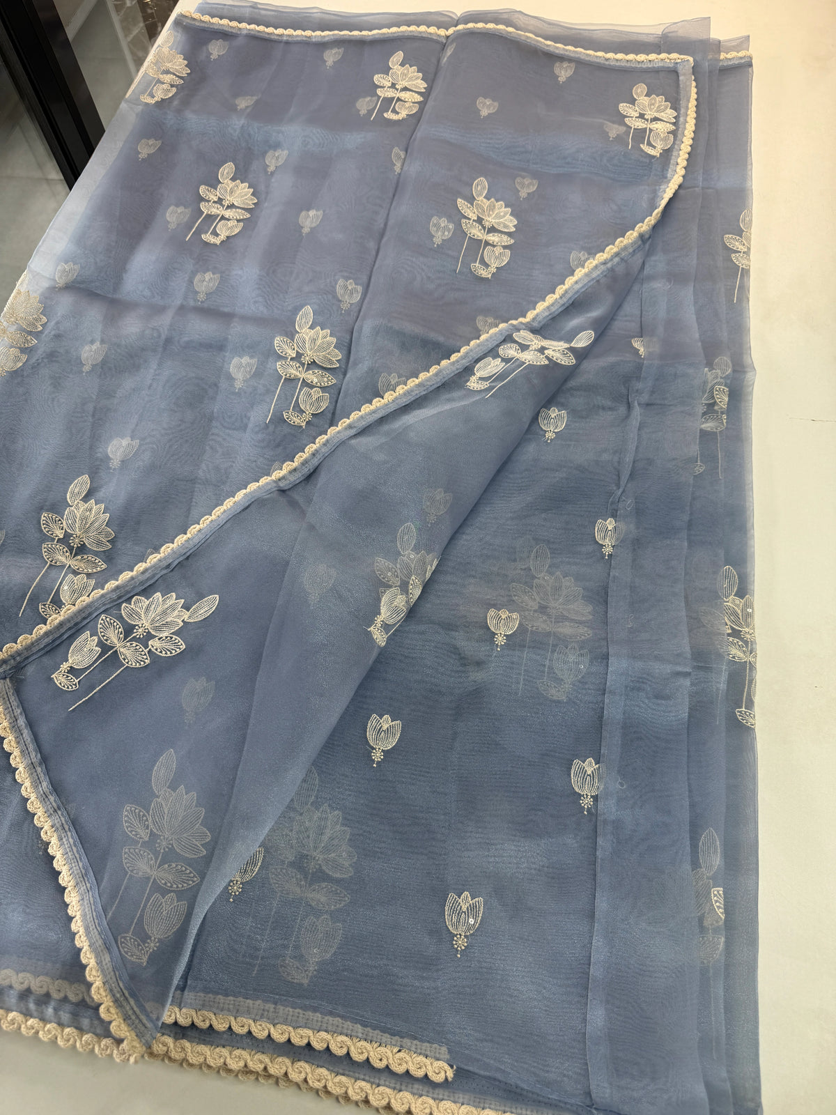 Glass Organza Saree/ CW666