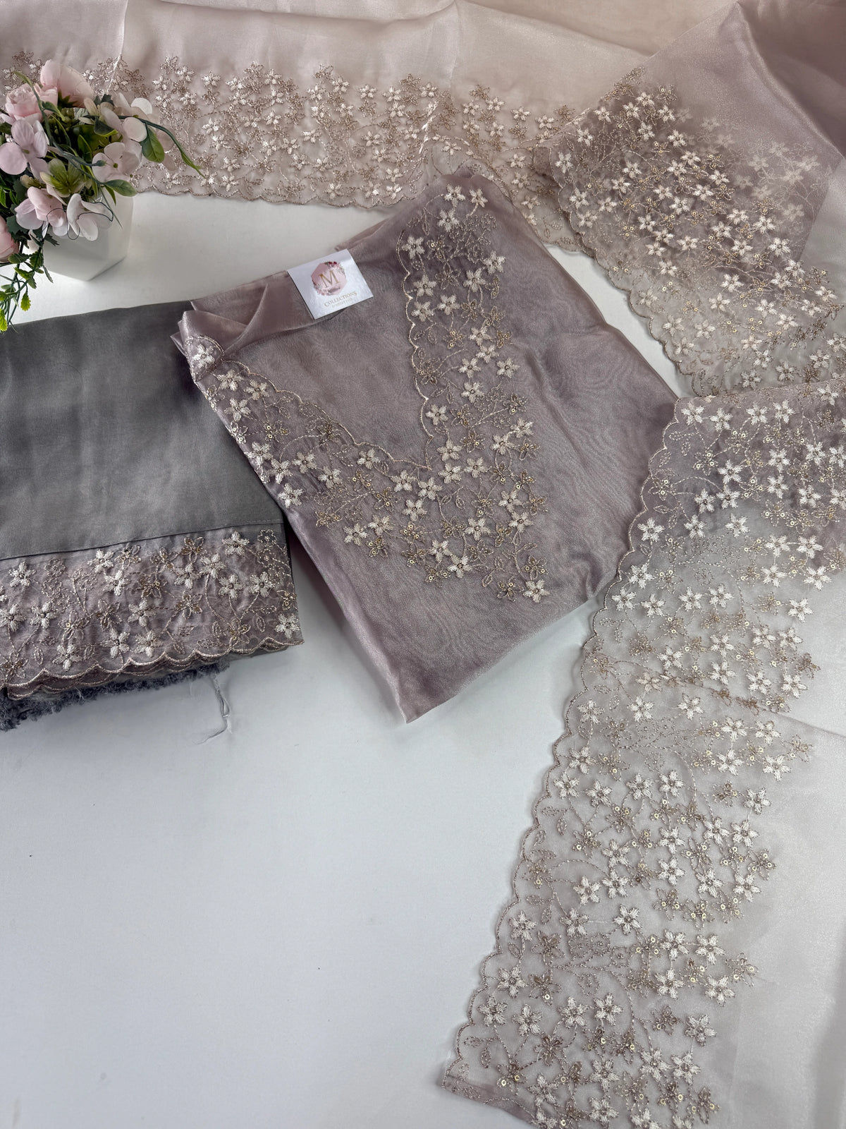 Organza Unstitched salwar set /U5504