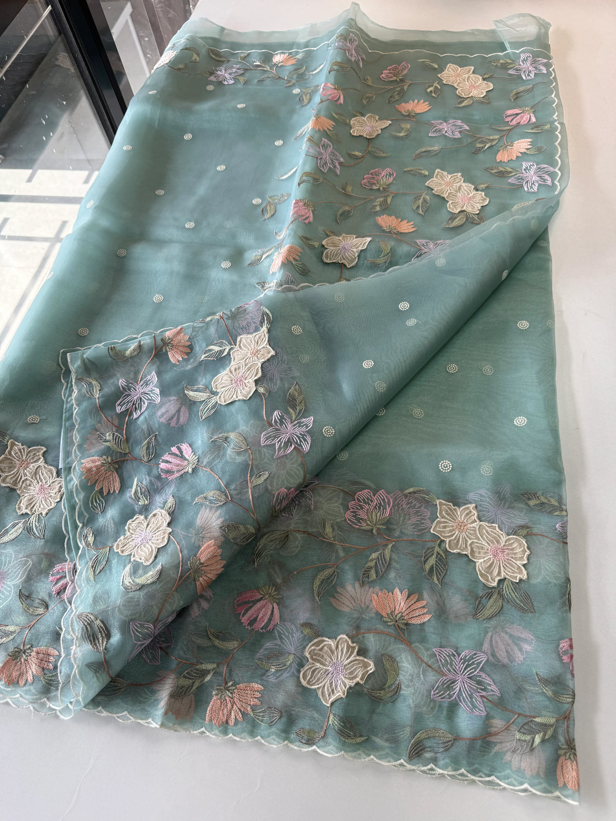 Glass organza Saree/ 155F