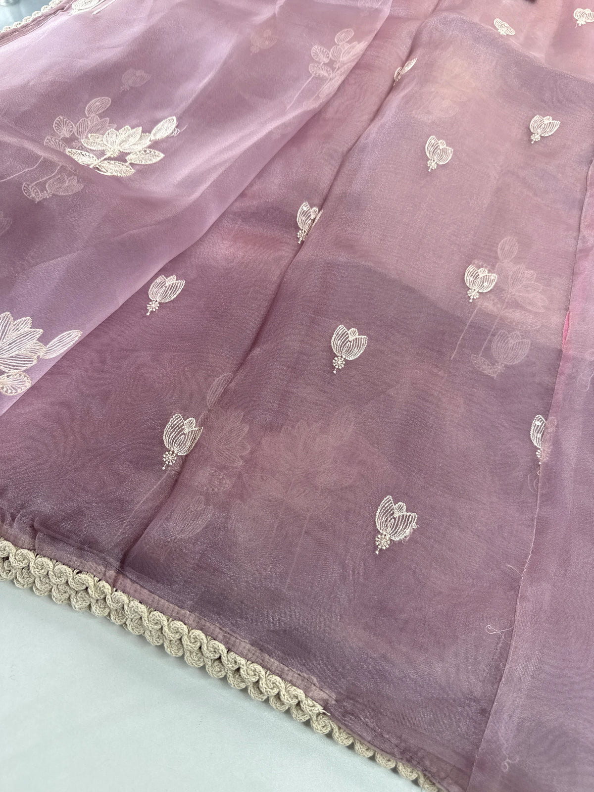Glass Organza Saree/ CW666