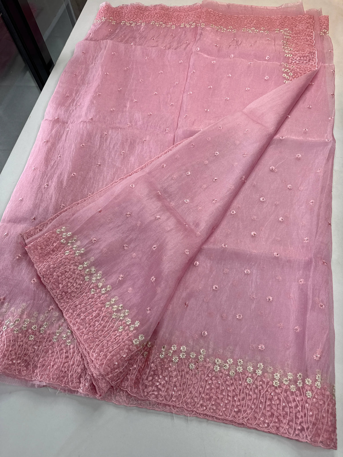 Korean organza saree/ Hw557