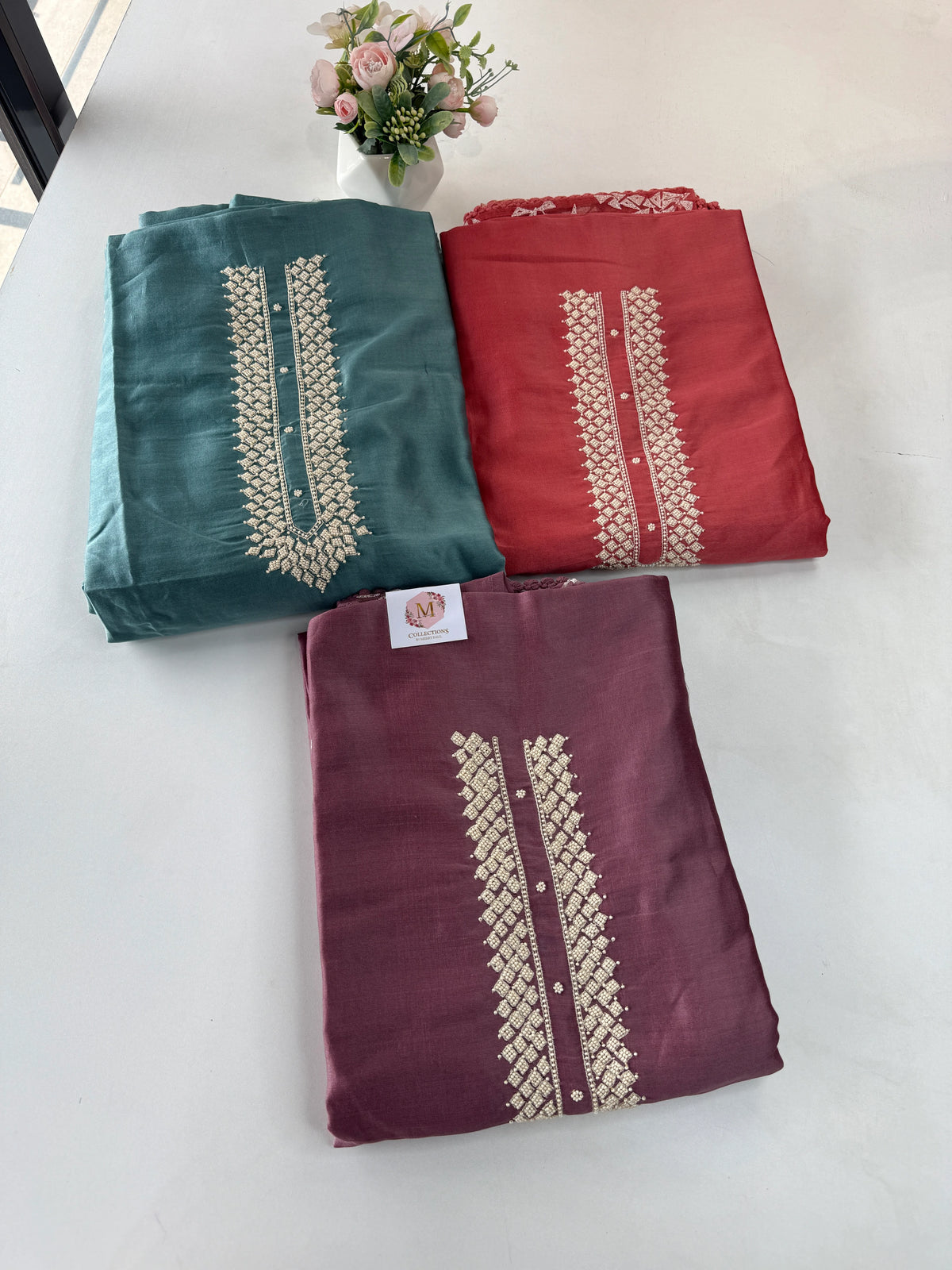 Chanderi Silk unstitched salwar set/NC119