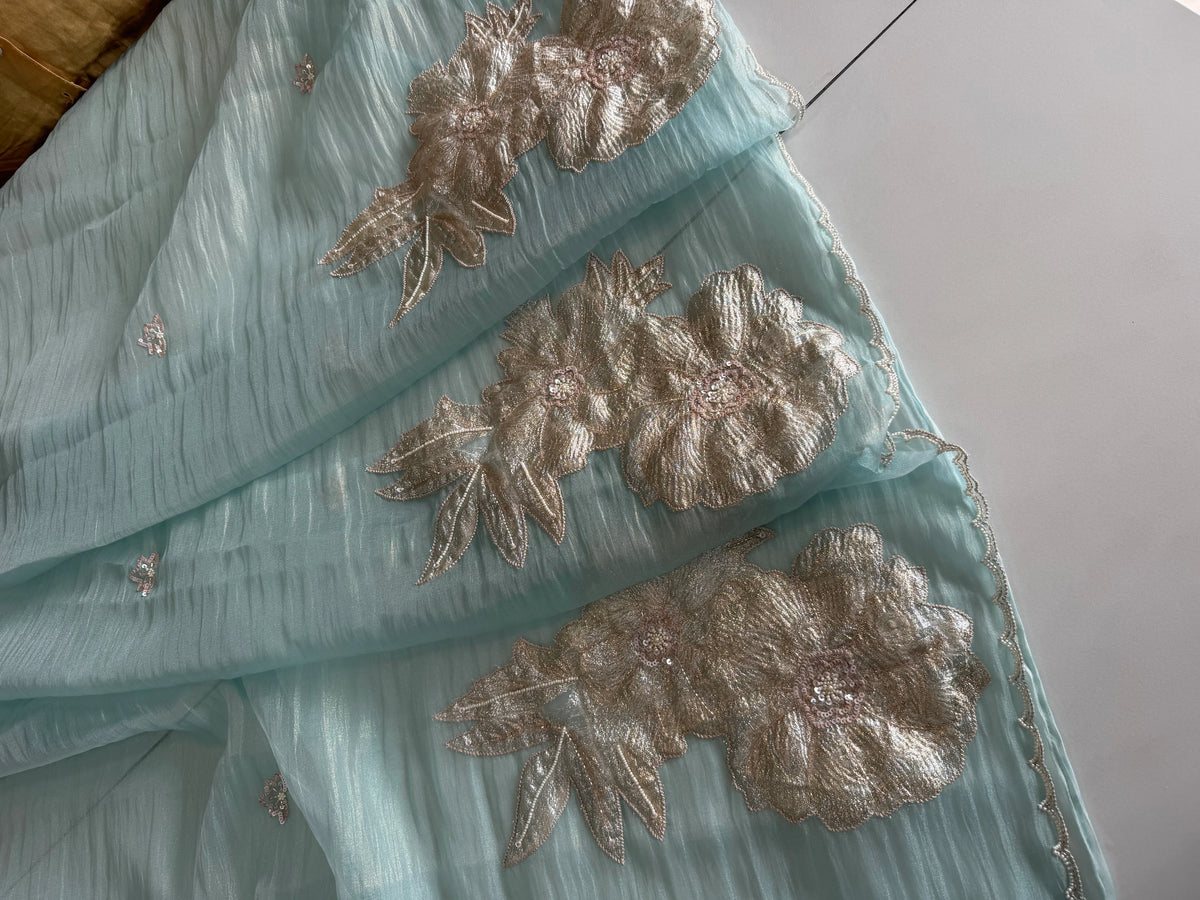Crushed Organza Saree/ AM118