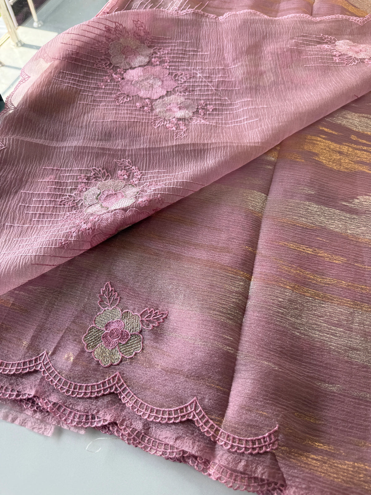Organza foil blended Saree/ CW866