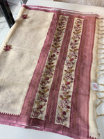 Tissue Linen Saree/ KM4080