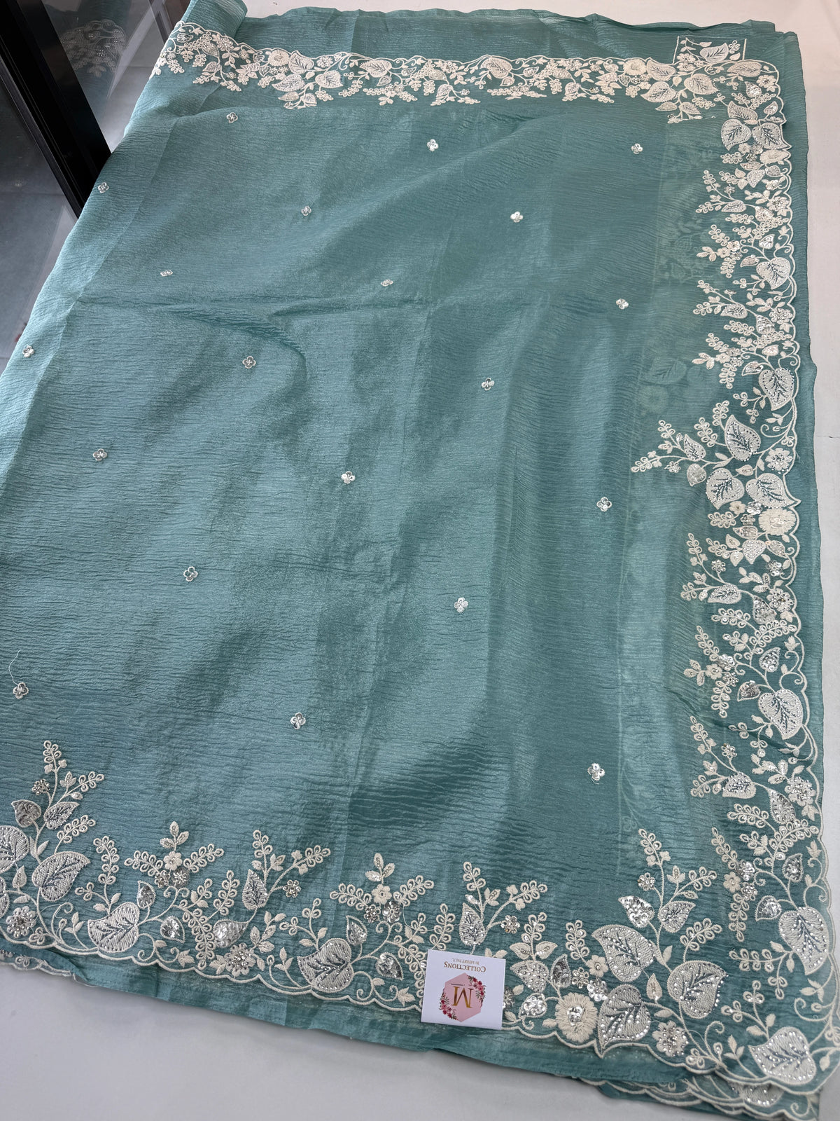 Crushed crape saree/ u5232
