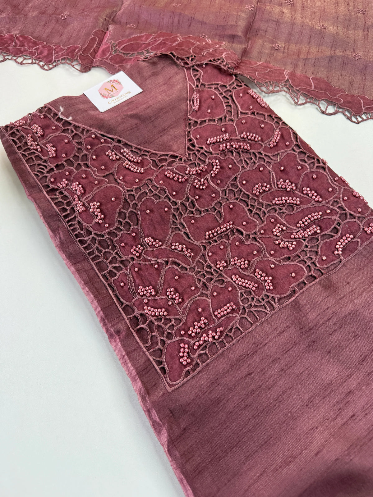 Slub silk unstitched salwar set /Nc115