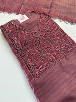 Slub silk unstitched salwar set /Nc115