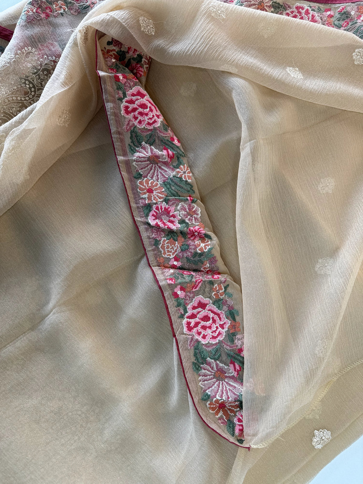 Crushed crape saree /SC222