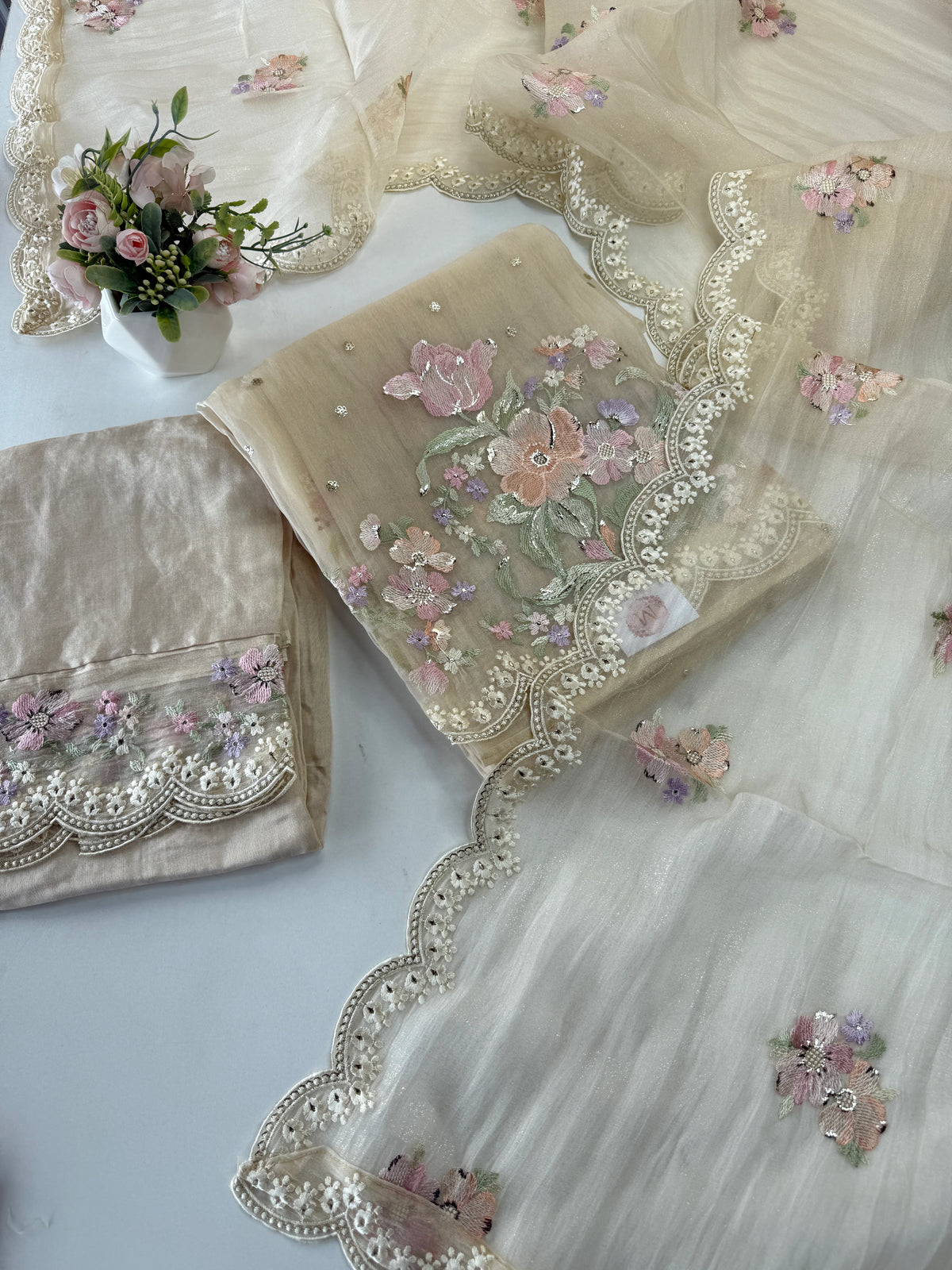 Premium Organza unstitched salwar set /U5509