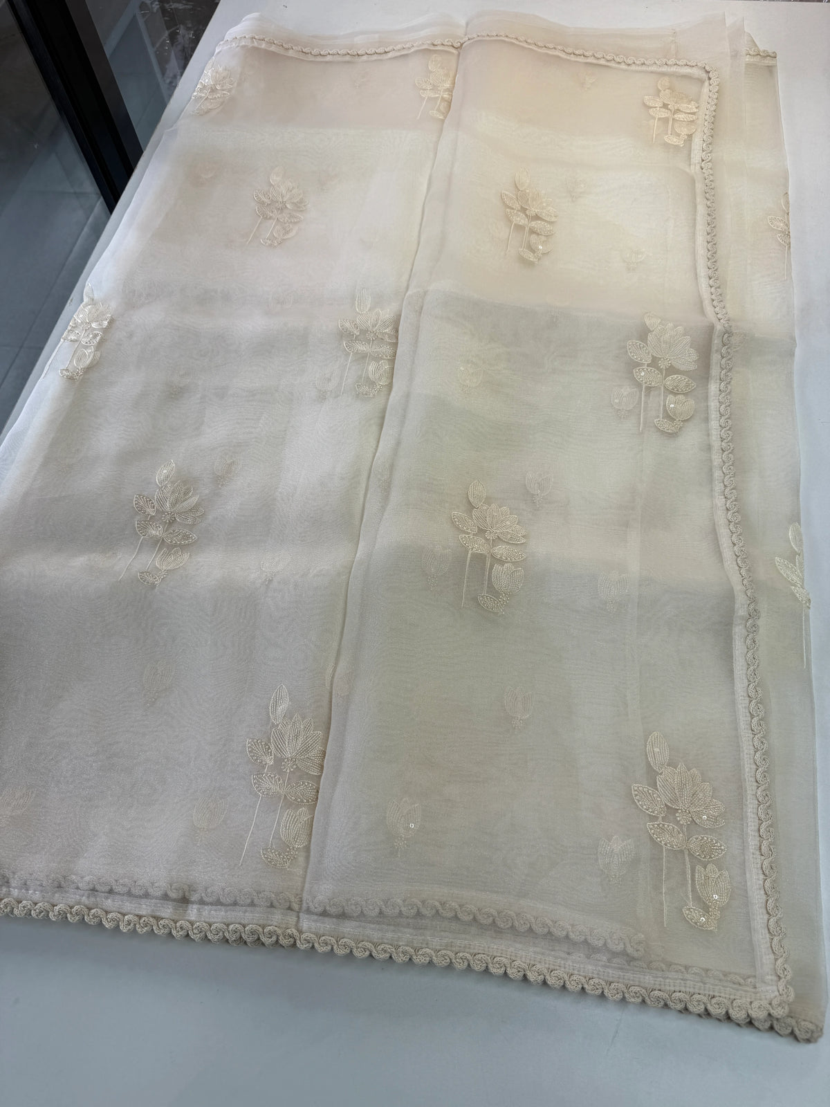 Glass Organza Saree/ CW666