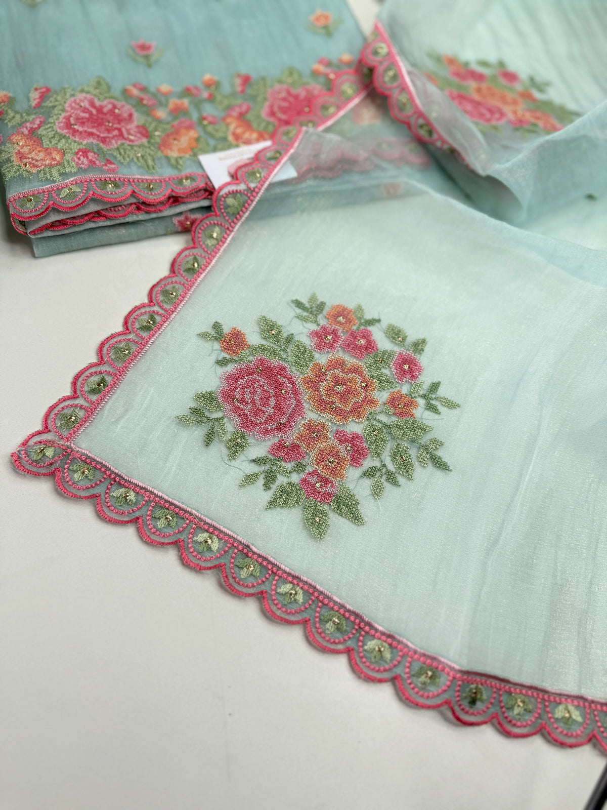Premium organza unstitched salwar set / U5253