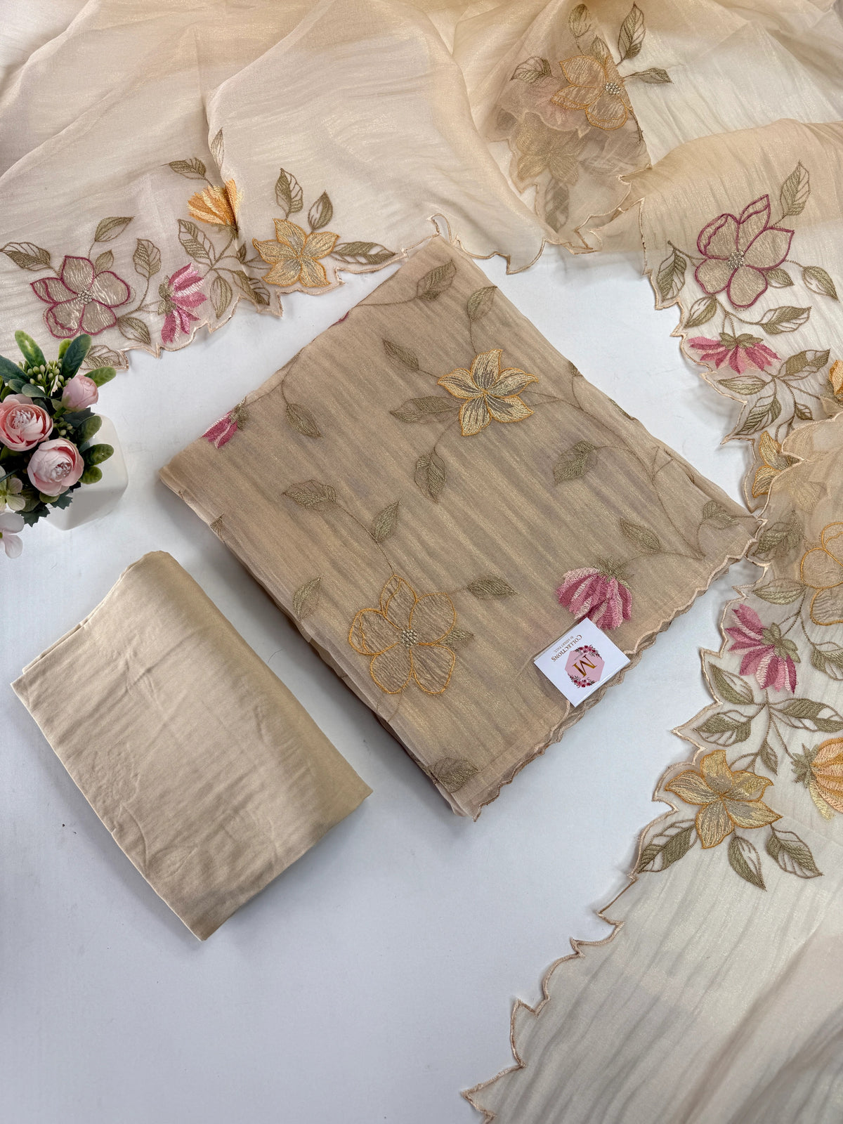 Premium organza unstitched salwar set /U5511