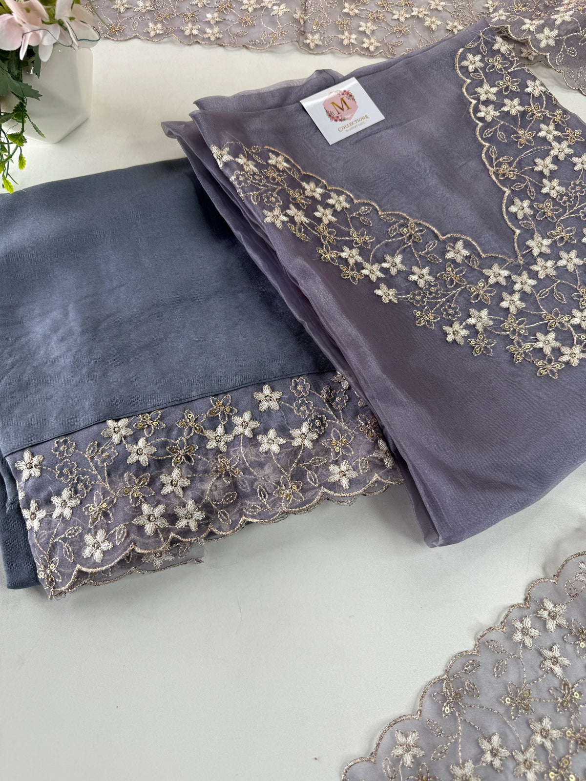Organza Unstitched salwar set /U5504