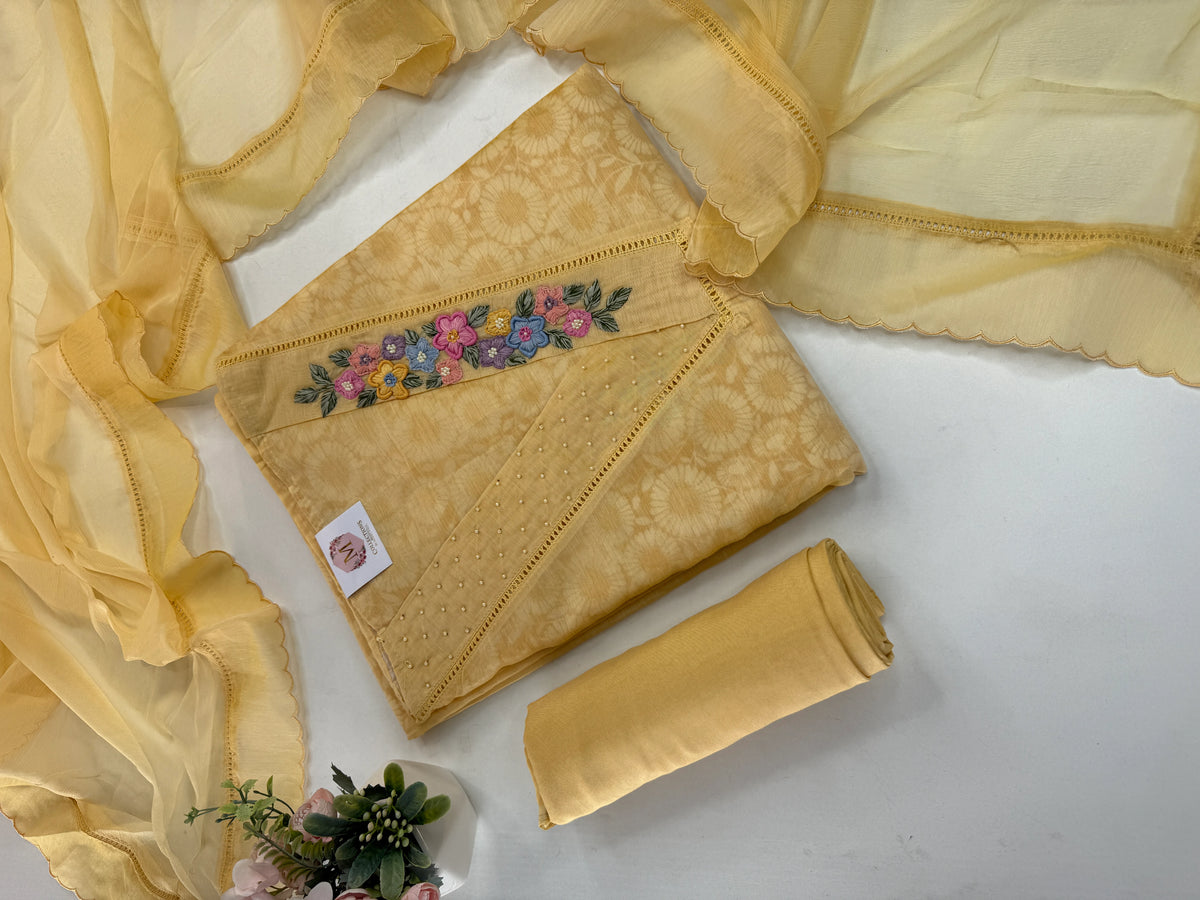 Chanderi unstitched salwar set /NC163