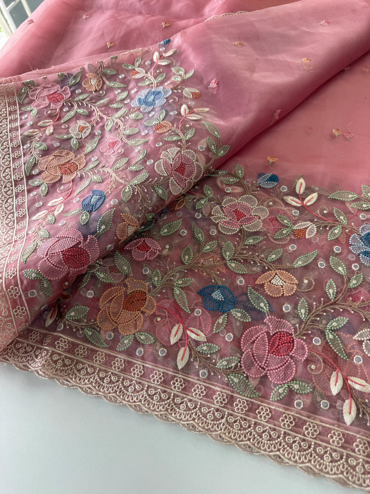 Glass Organza Saree/ 155A