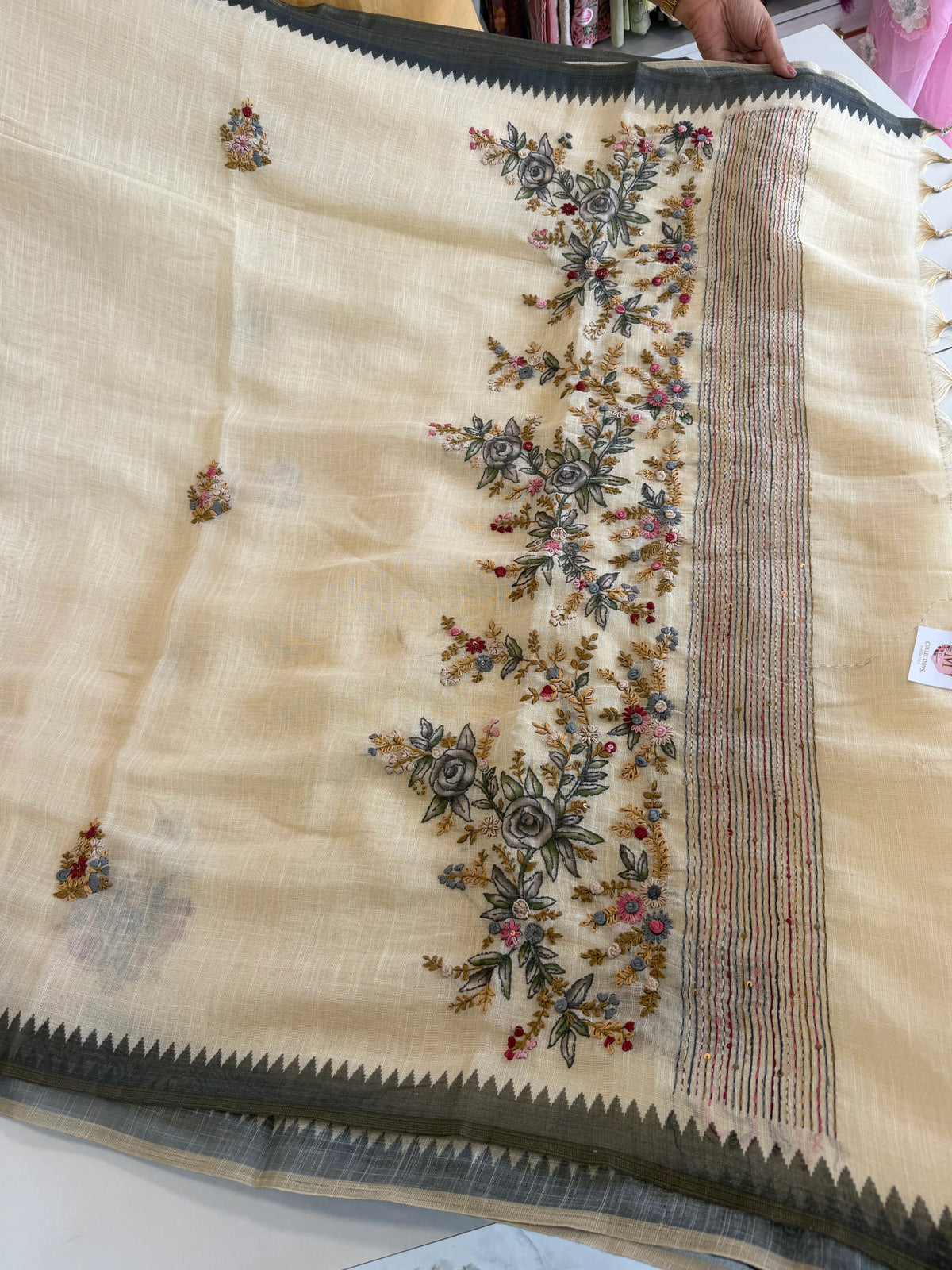 Linen Tissue Saree/ 1671