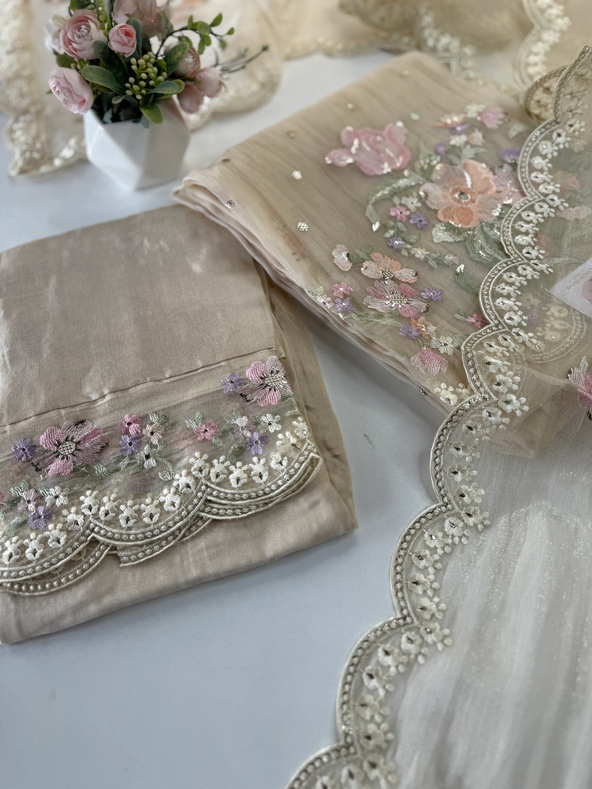 Premium Organza unstitched salwar set /U5509