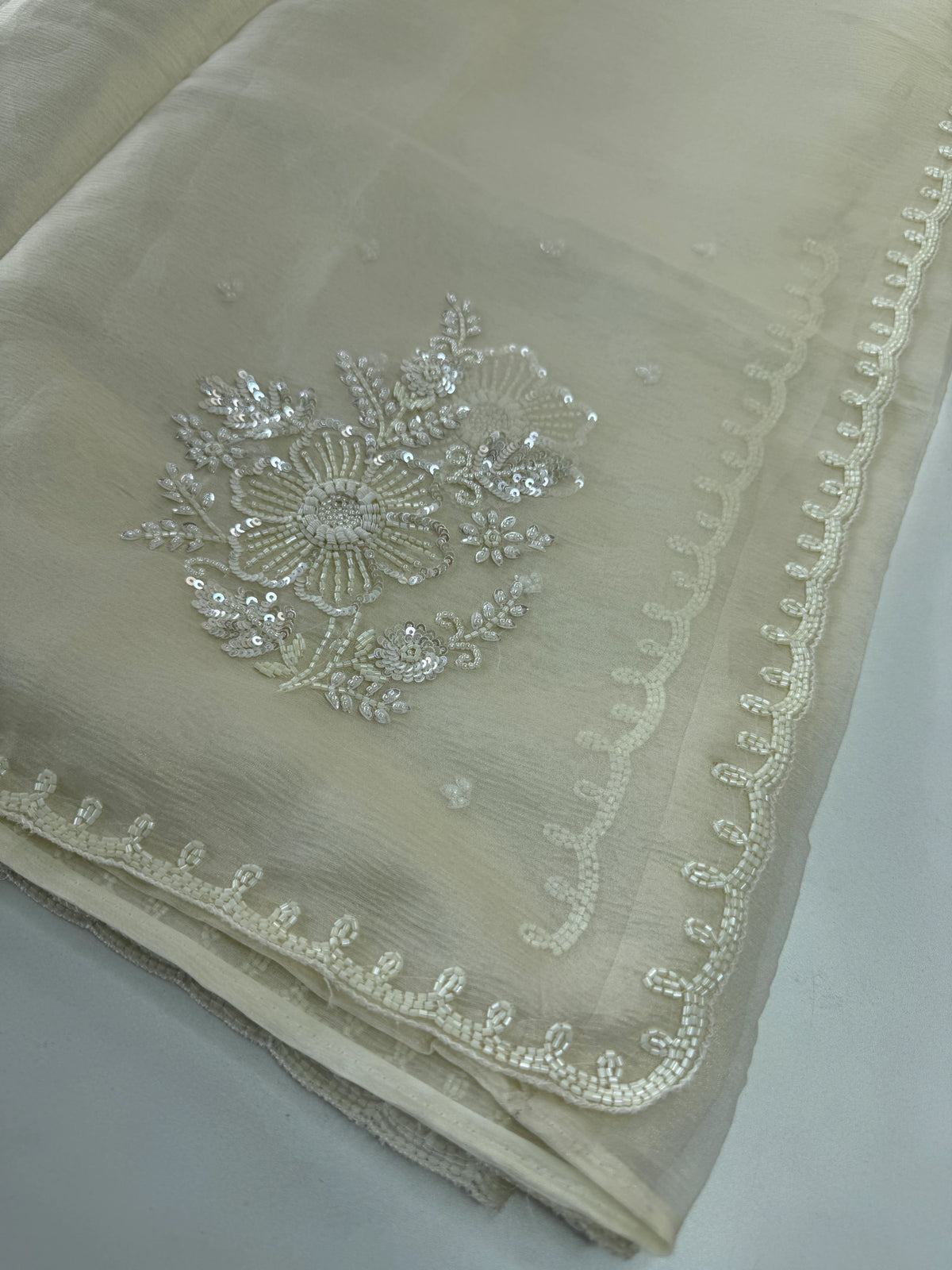 Fancy crushed Organza Saree/ HW490