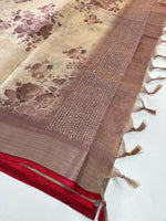 Tissue linen Saree/ 1567