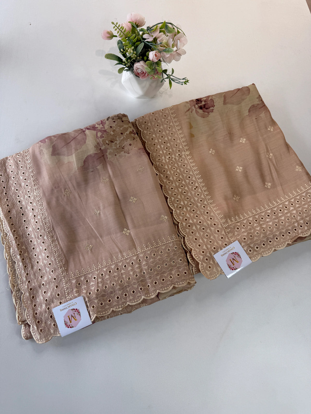 Semi Silk Blended Saree/7599