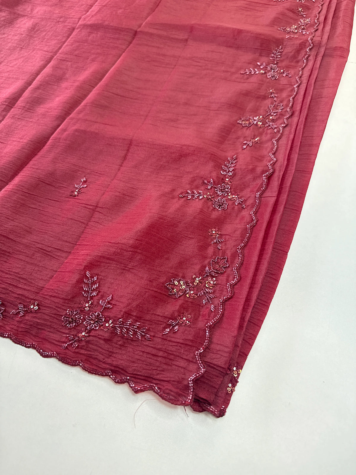 Crushed crape saree/HW324
