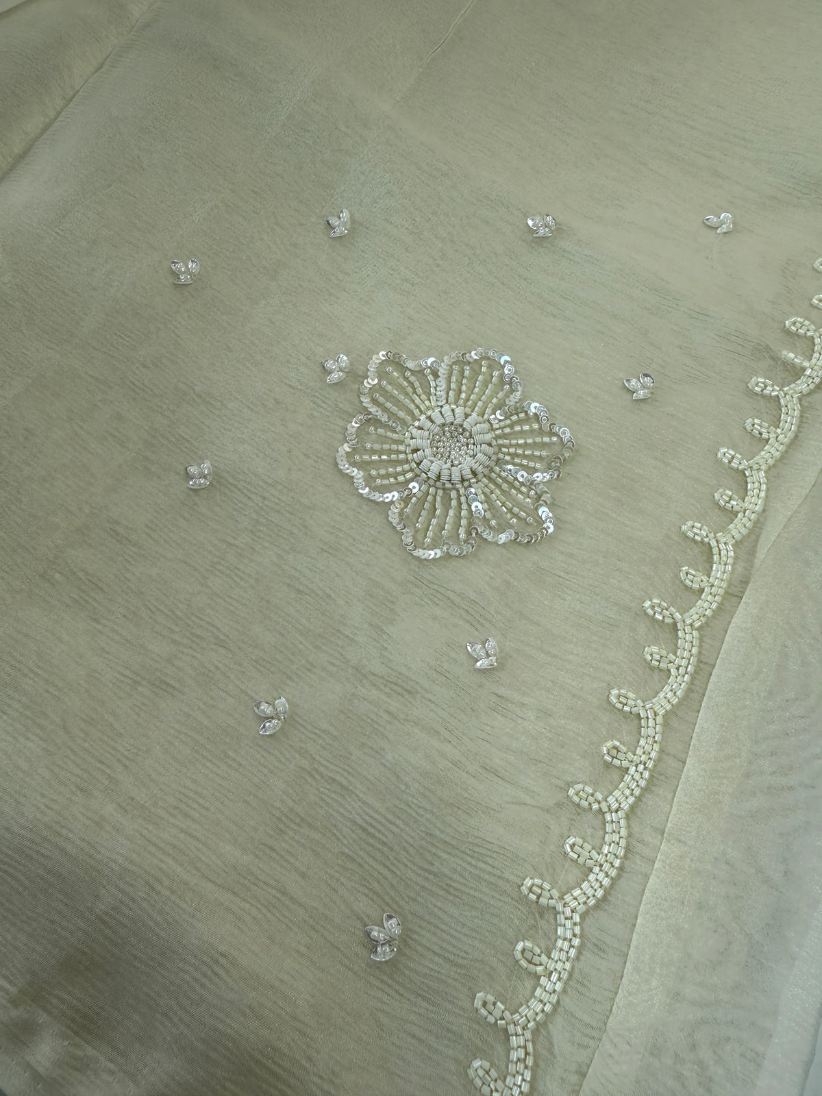 Fancy crushed Organza Saree/ HW490