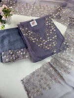 Organza Unstitched salwar set /U5504