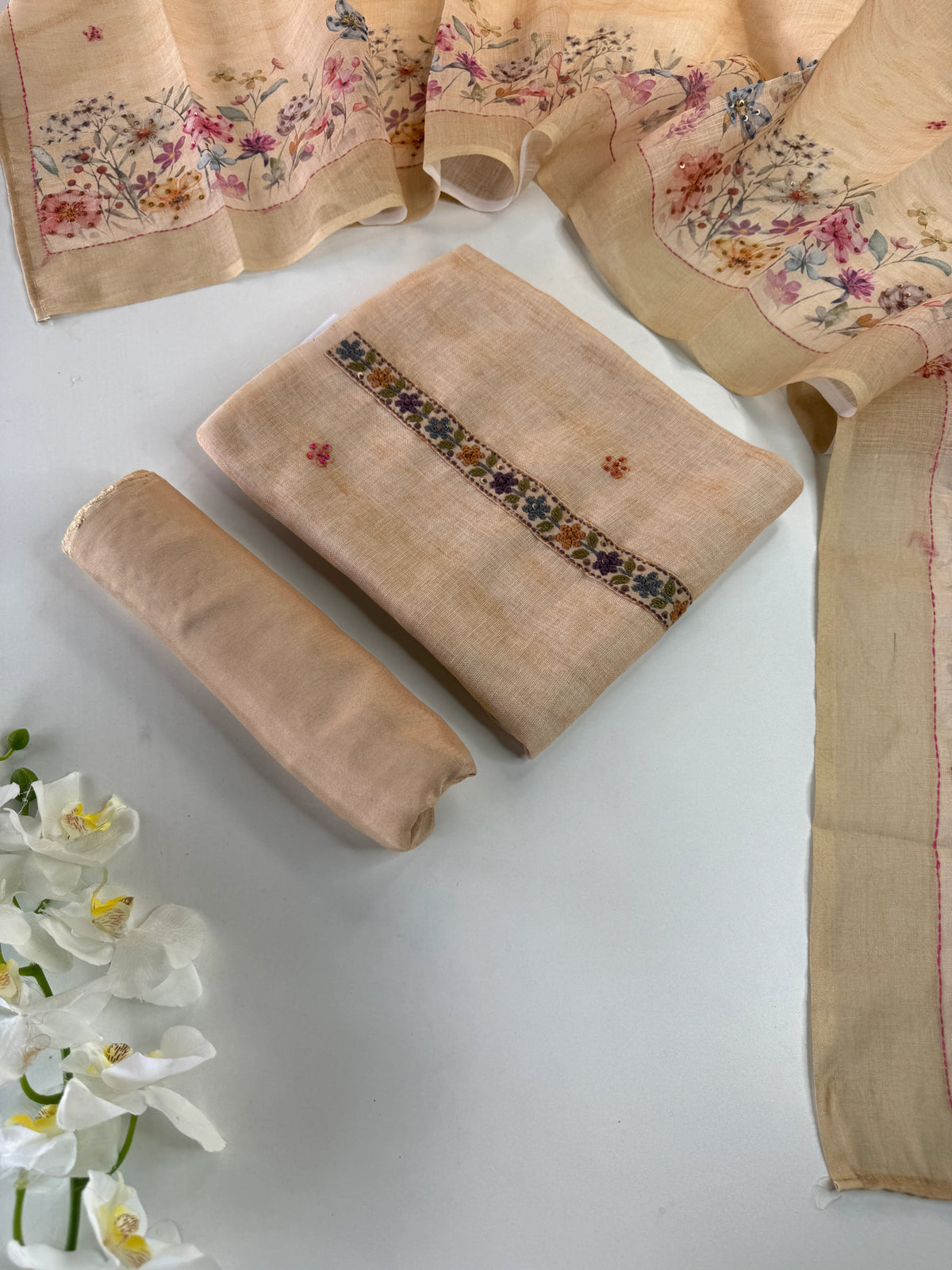 Linen cotton unstitched salwar set / NC256(A)