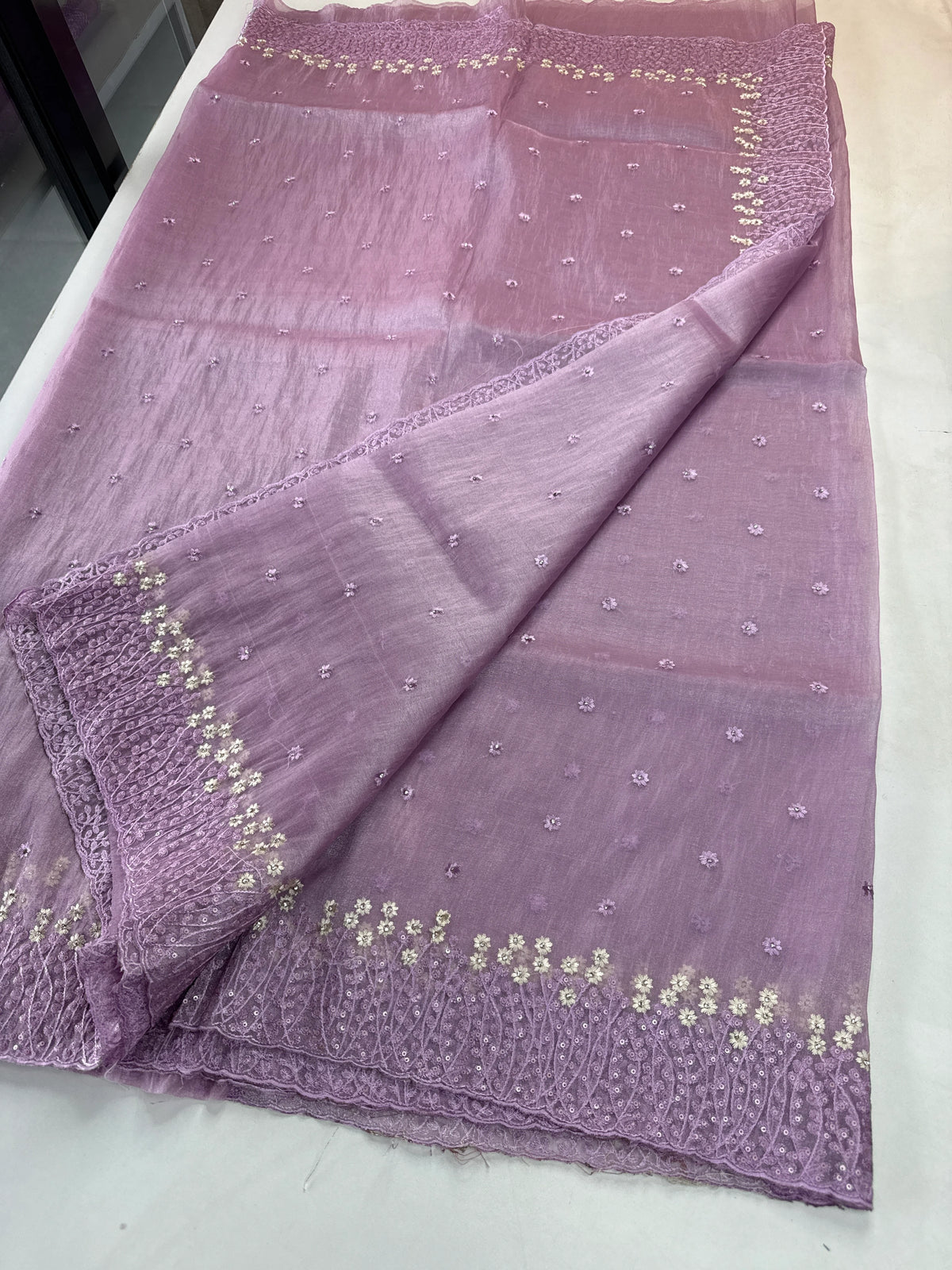 Korean organza saree/ Hw557