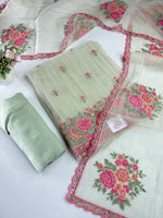 Premium organza unstitched salwar set / U5253
