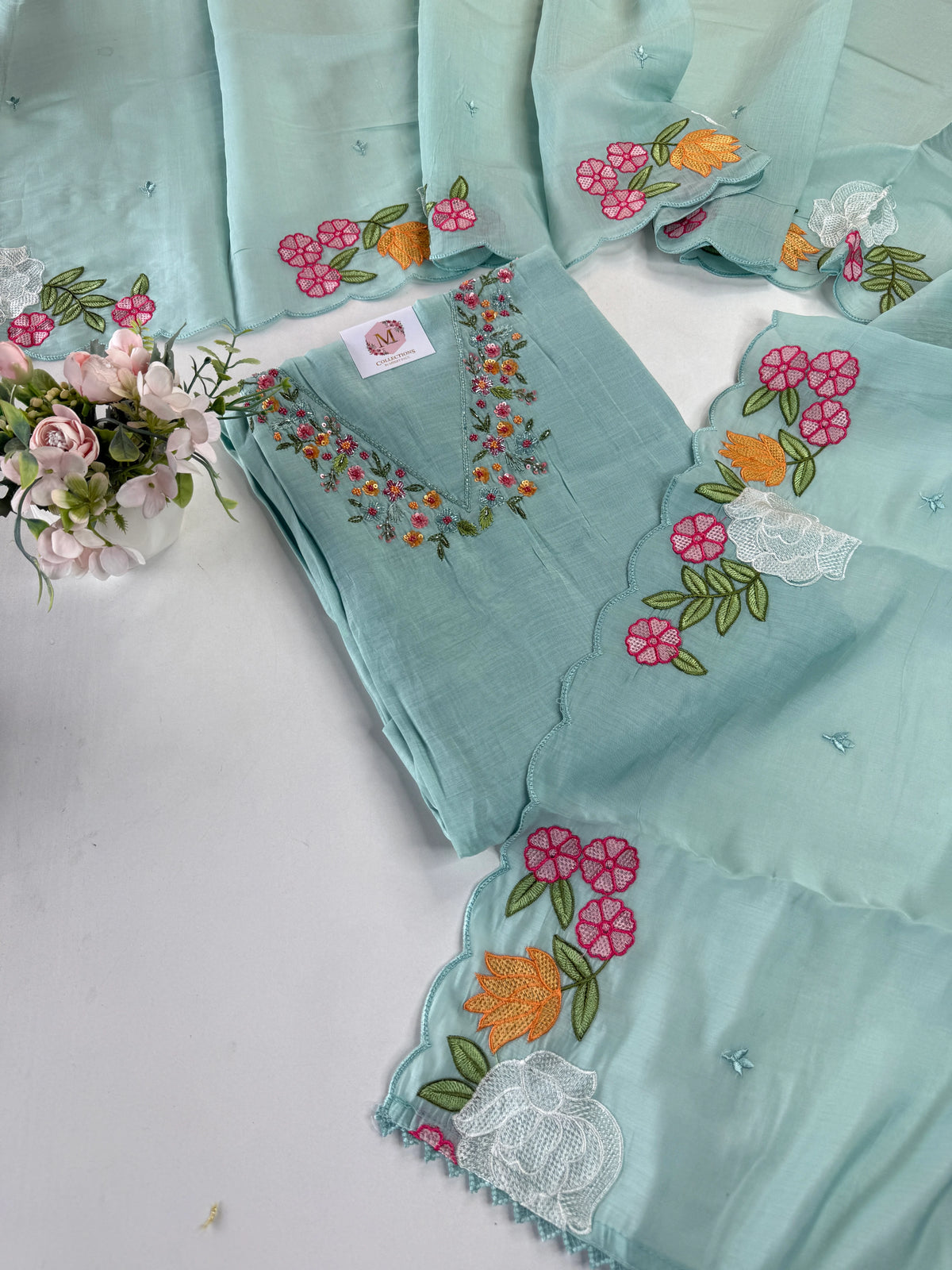 Soft Chanderi unstitched salwar set /NC169