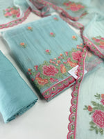 Premium organza unstitched salwar set / U5253