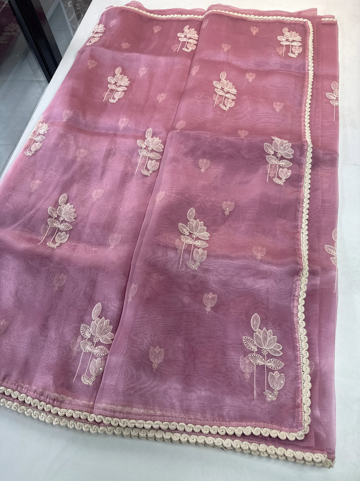 Glass Organza Saree/ CW666