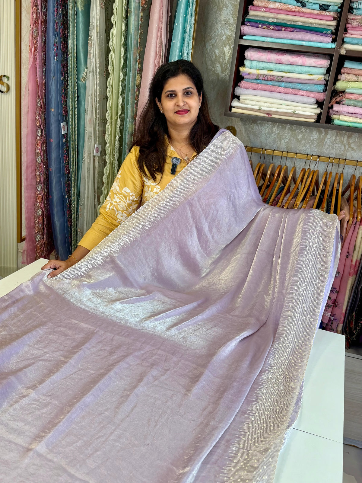 Satin organza saree/ 5509