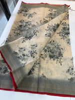 Tissue linen Saree/ 1567