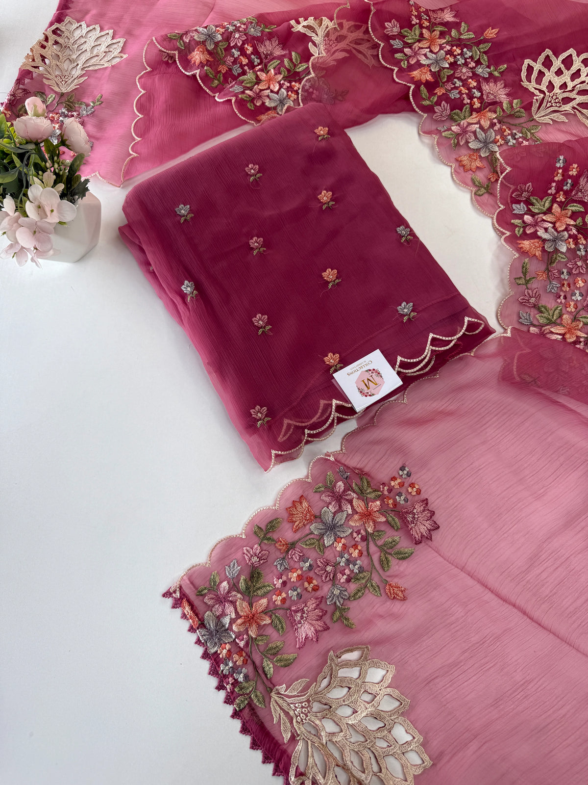 Chiffon unstitched salwar set/NC102