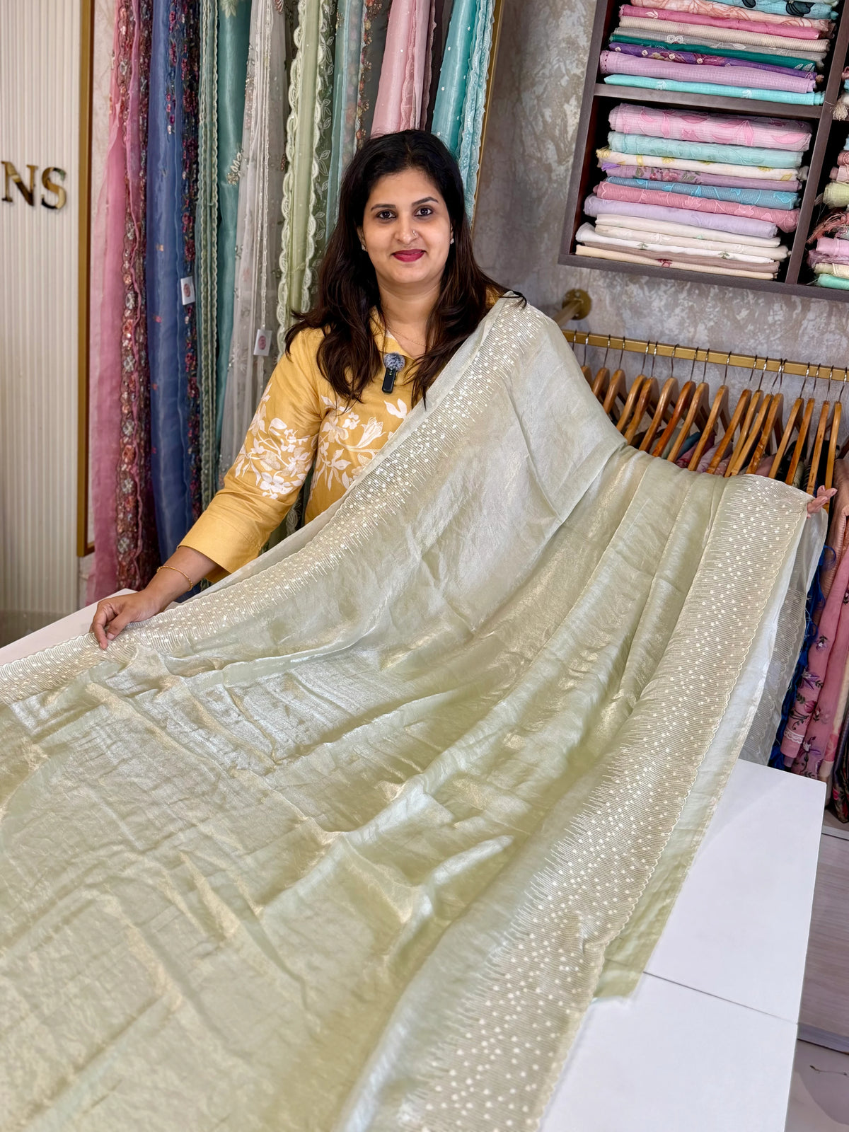 Satin organza saree/ 5509